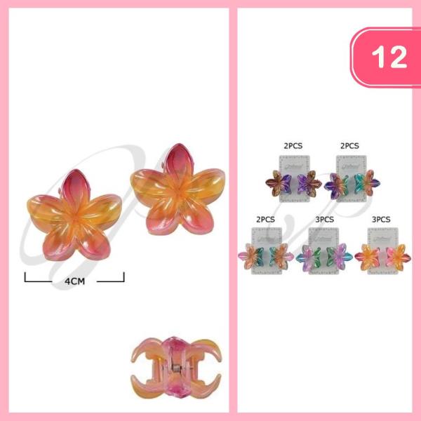 HAWAII FLOWER HAIR CLAW CLIP (12 UNITS)
