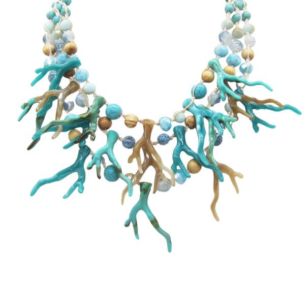 CORAL BEADED NECKLACE