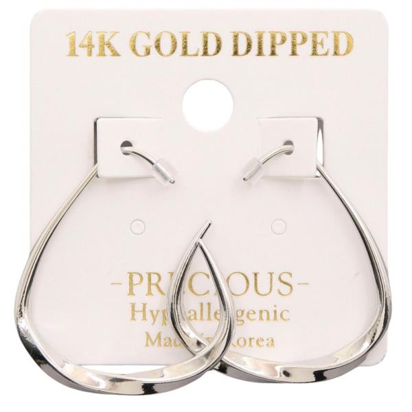 14K GOLD DIPPED OPEN TRIANGLE SHAPE GOLD DIPPED EARRING
