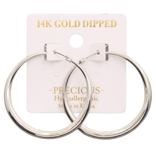 14K GOLD DIPPED HOOP EARRING