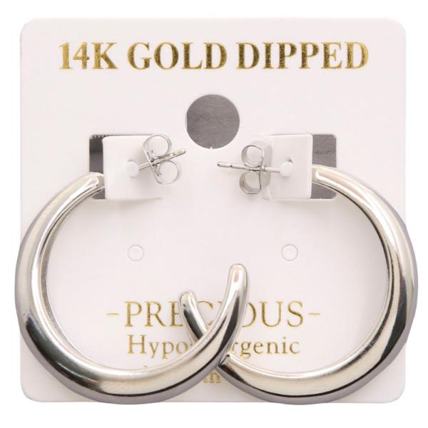 14K GOLD DIPPED OPEN HOOP EARRING