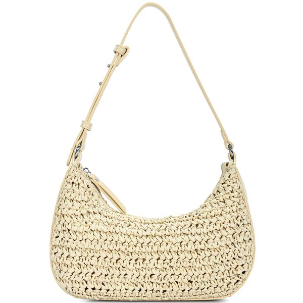 CHIC WOVEN STRAW SHOULDER BAG