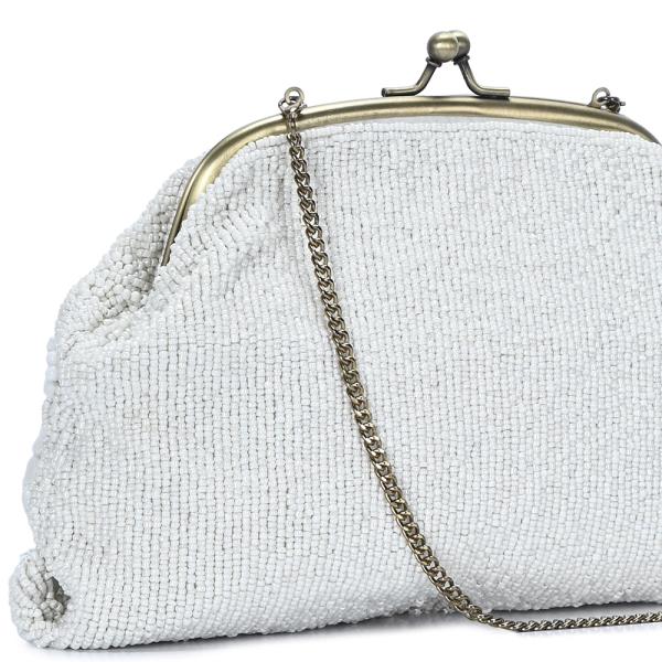 ALL OVER BEADED CLUTCH CROSSBODY BAG