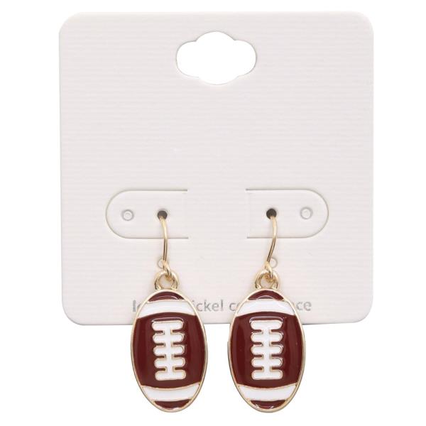 FOOTBALL CHARM DANGLE EARRING