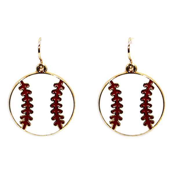 BASEBALL CHARM DANGLE EARRING