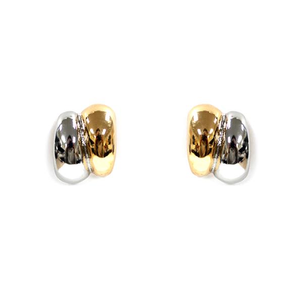 2 TONE METAL STUD EARRING