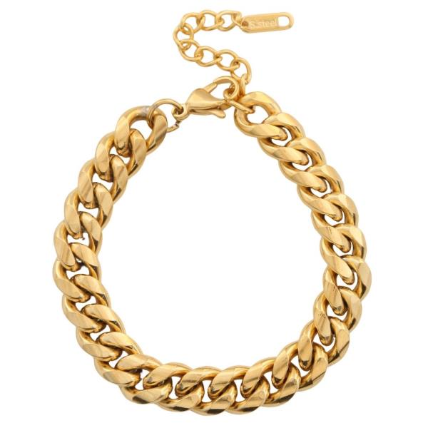 STAINLESS STEEL BOLD STATEMENT CHAIN BRACELET