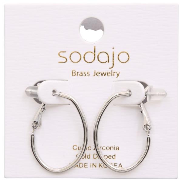 SODAJO GOLD DIPPED OVAL HOOP EARRING