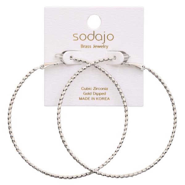 SODAJO TEXTURED GOLD DIPPED HOOP EARRING