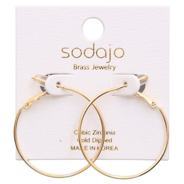 SODAJO GOLD DIPPED HOOP EARRING
