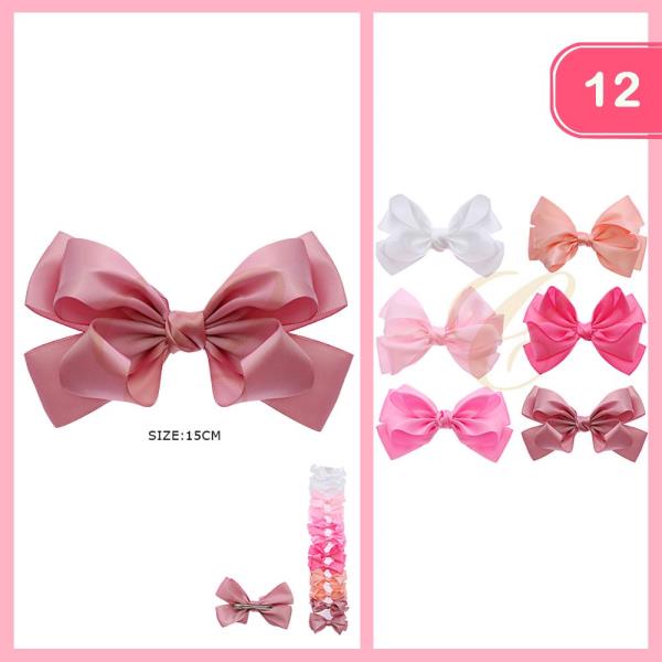 SILK HAIR BOW PIN (12 UNITS)