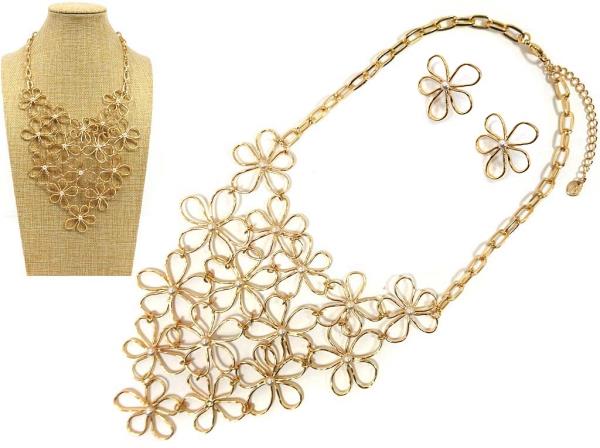 CHUNKY FLOWER METAL NECKLACE