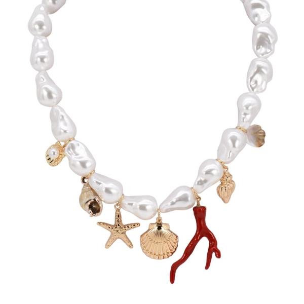 SEA LIFE MULTI CHARM PEARL NECKLACE