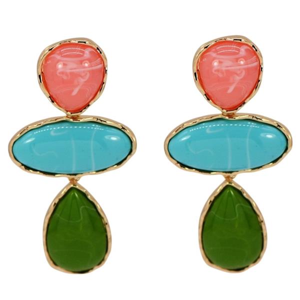TRIPLE TEARDROP DROP EARRING