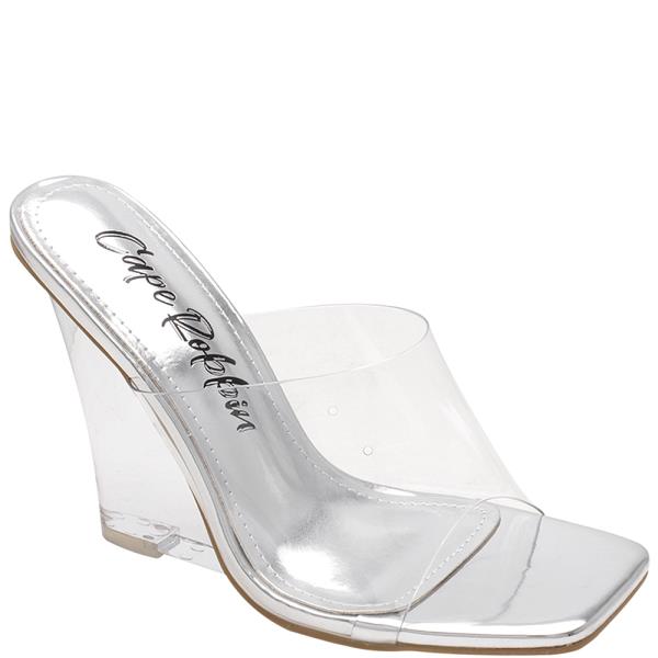WIDE CLEAR BAND WEDGE HEEL 12 PAIRS