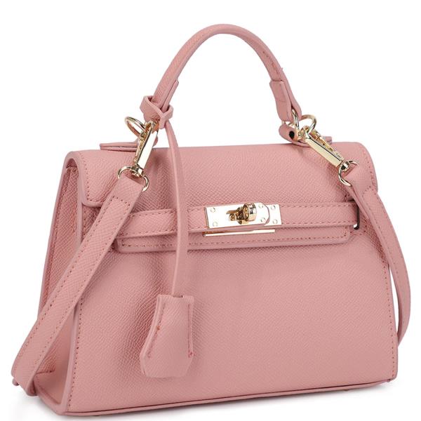 TEXTURED STYLISH HANDLE SATCHEL BAG