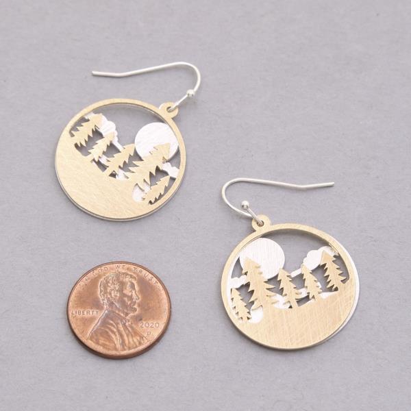 BRUSHED METAL ROUND SHAPE EARRING