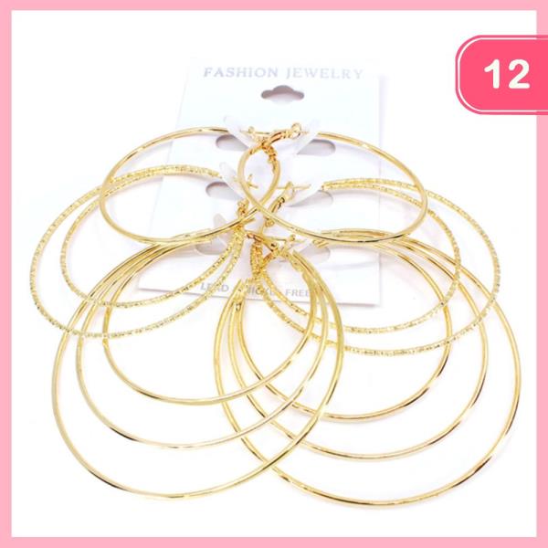 LAYERED HOOP EARRINGS (12 UNITS)