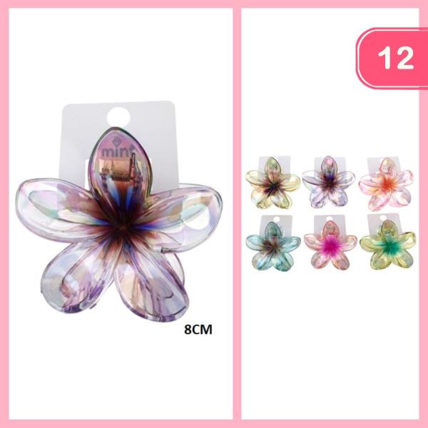 HAWAII FLOWER  HAIR CLAW CLIP (12 UNITS)