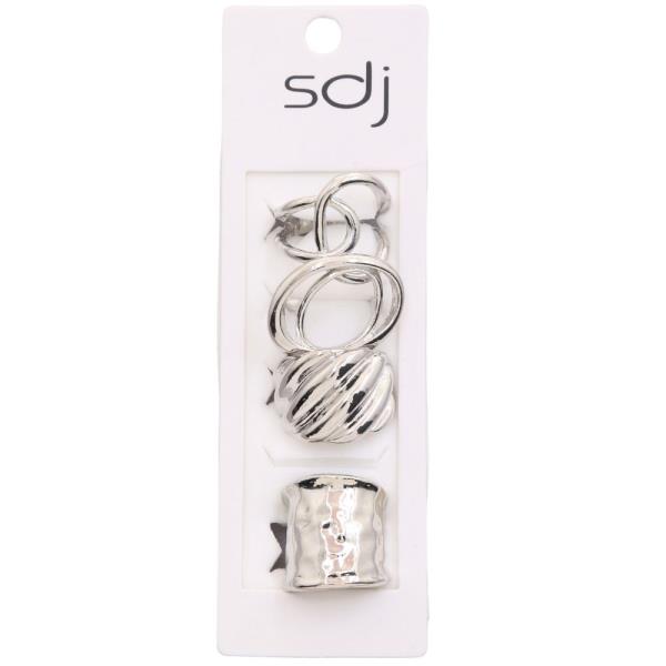 SDJ LINED METAL ASSORTED RING SET