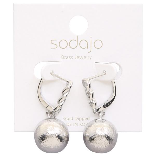 SODAJO GOLD DIPPED BALL CHARM EARRING