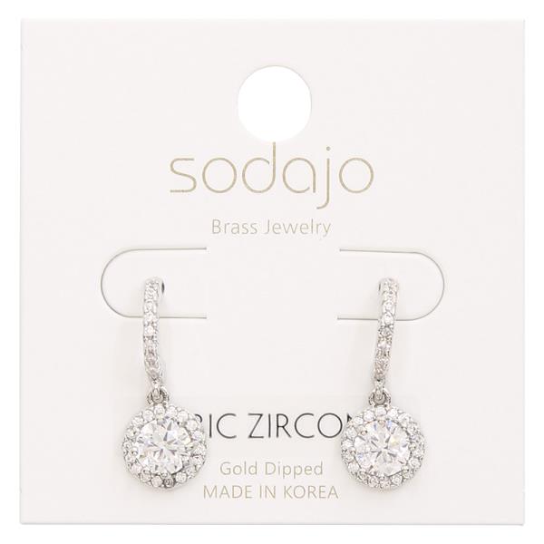 SODAJO CZ STONE DANGLE EARRING