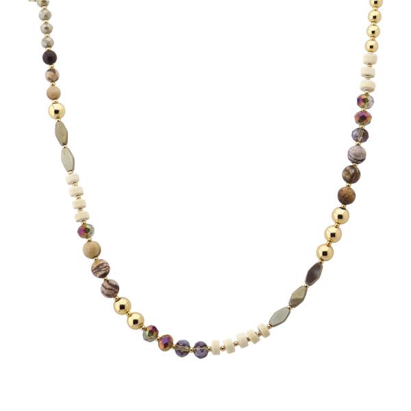 MIXED TEXTURE BEAD NECKLACE