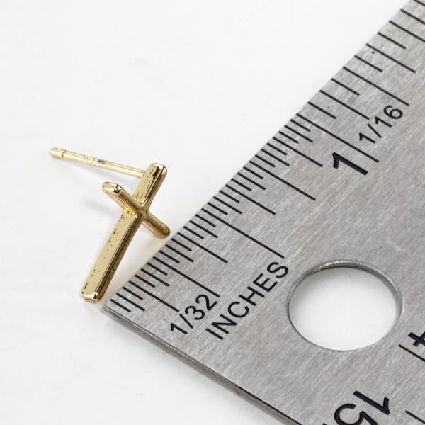 GOLD DIPPED CROSS POST EARRING