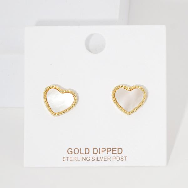 GOLD DIPPED HEART POST EARRING