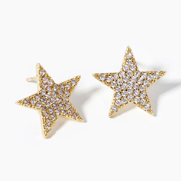 GOLD DIPPED CZ STAR POST EARRING