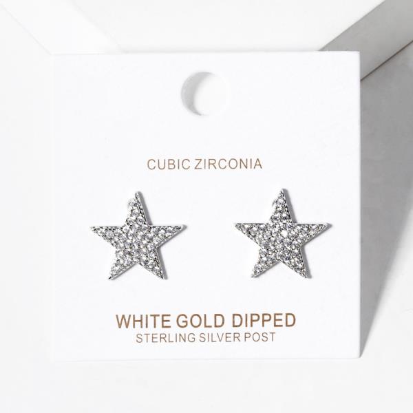 GOLD DIPPED CZ STAR POST EARRING