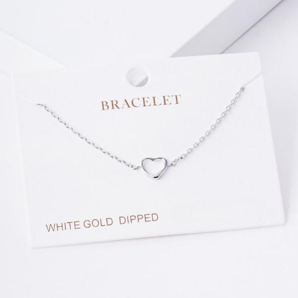 GOLD DIPPED HEART CHARM BRACELET
