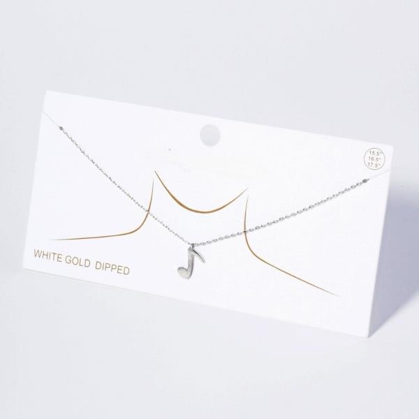 GOLD DIPPED NOTE PENDANT NECKLACE