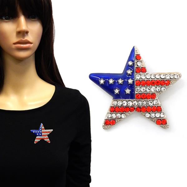 RHINESTONE STAR SHAPED BROOCH