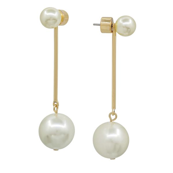 7MM CCB POST BAR WITH 15MM PEARL EARRINGS