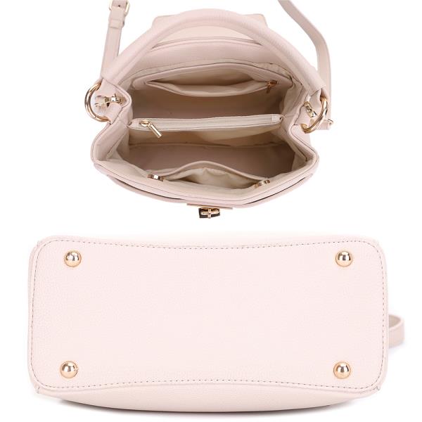 TEXTURED HANDLE SATCHEL BAG