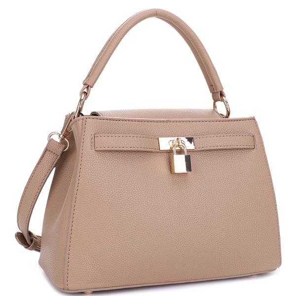 TEXTURED HANDLE SATCHEL BAG