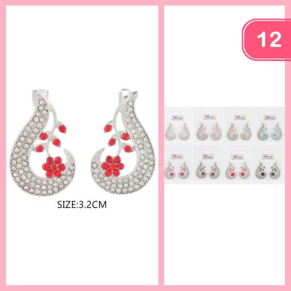 RHINESTONE POST EARRING (12 UNITS)