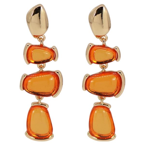 MULTI-STEP RESIN DROP WITH ABSTRACT SHAPE EARRING