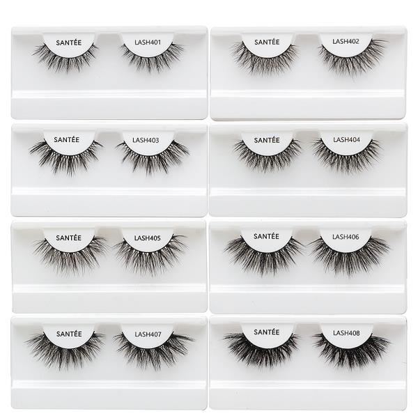 SANTEE 3D FAUX MINK NATURAL LOOK EYE LASHES W DISPLAY SET