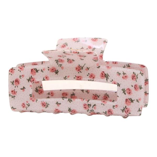 FLOWER PRINT HAIR CLAW CLIP