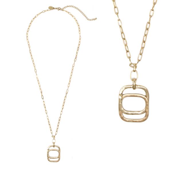 DOUBLE RECTANGLE PENDANT NECKLACE