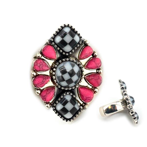 WESTERN STYLE CHONCHO TQ STONE WIDE RING