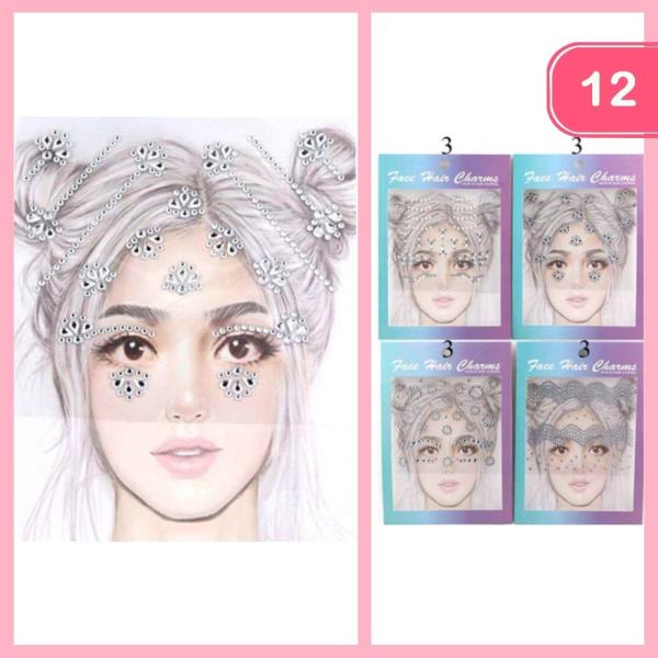 FACE HAIR CHARMS (12 UNITS)