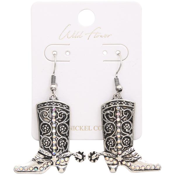 WESTERN STYLE BOOTS DANGLE EARRING
