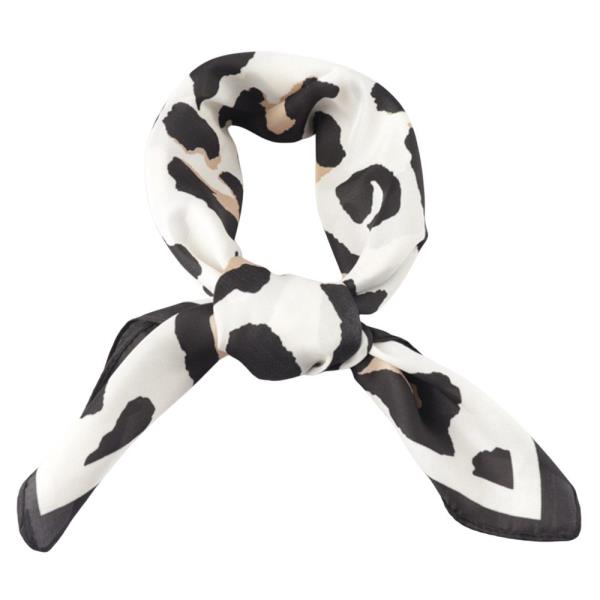 LEOPARD PATTERN SILKY BANDANA NECK SQUARE SCARF