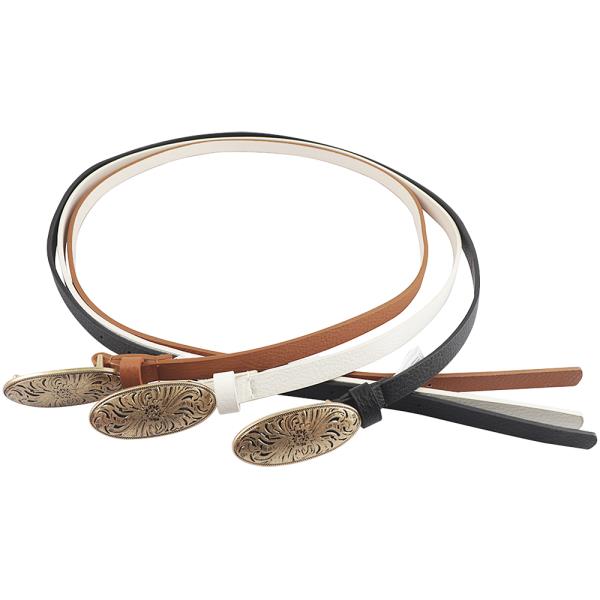 3IN1 OVAL METAL DESIGN SMOOTH PLUS SIZE BELT