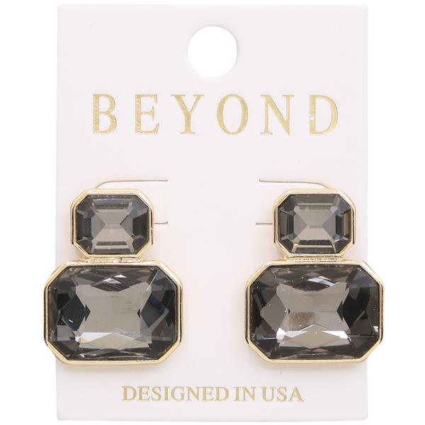 DOUBLE COLOR STONE EARRING