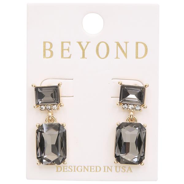 DOUBLE STONE DANGLE EARRING