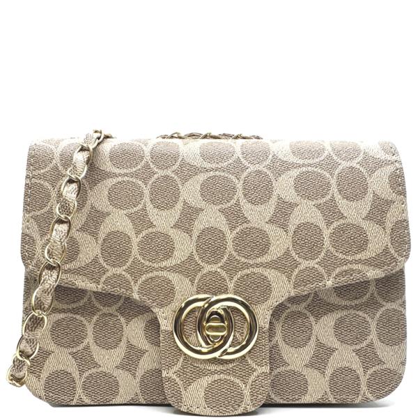 OVAL PATTERN PRINT CROSSBODY BAG